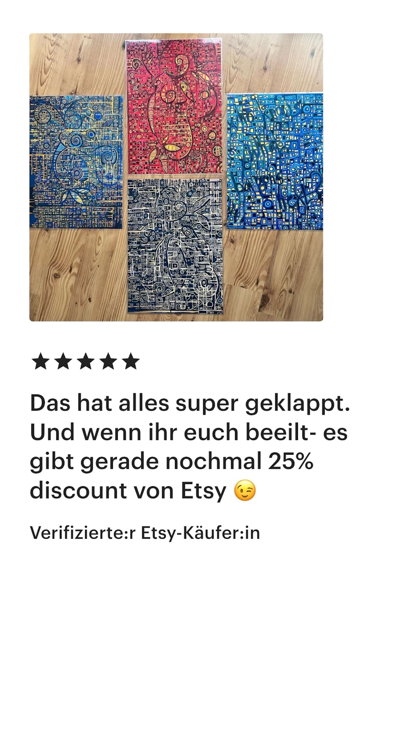 Es hat alles super geklappt, verifizierter Etsy-Käfer ist begeistert von MarHenis Kunst